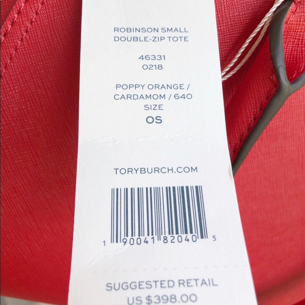 SALE‼️‼️👜💕NWT Tory Burch Double Zip Tote Poppy - Picture 8 of 8